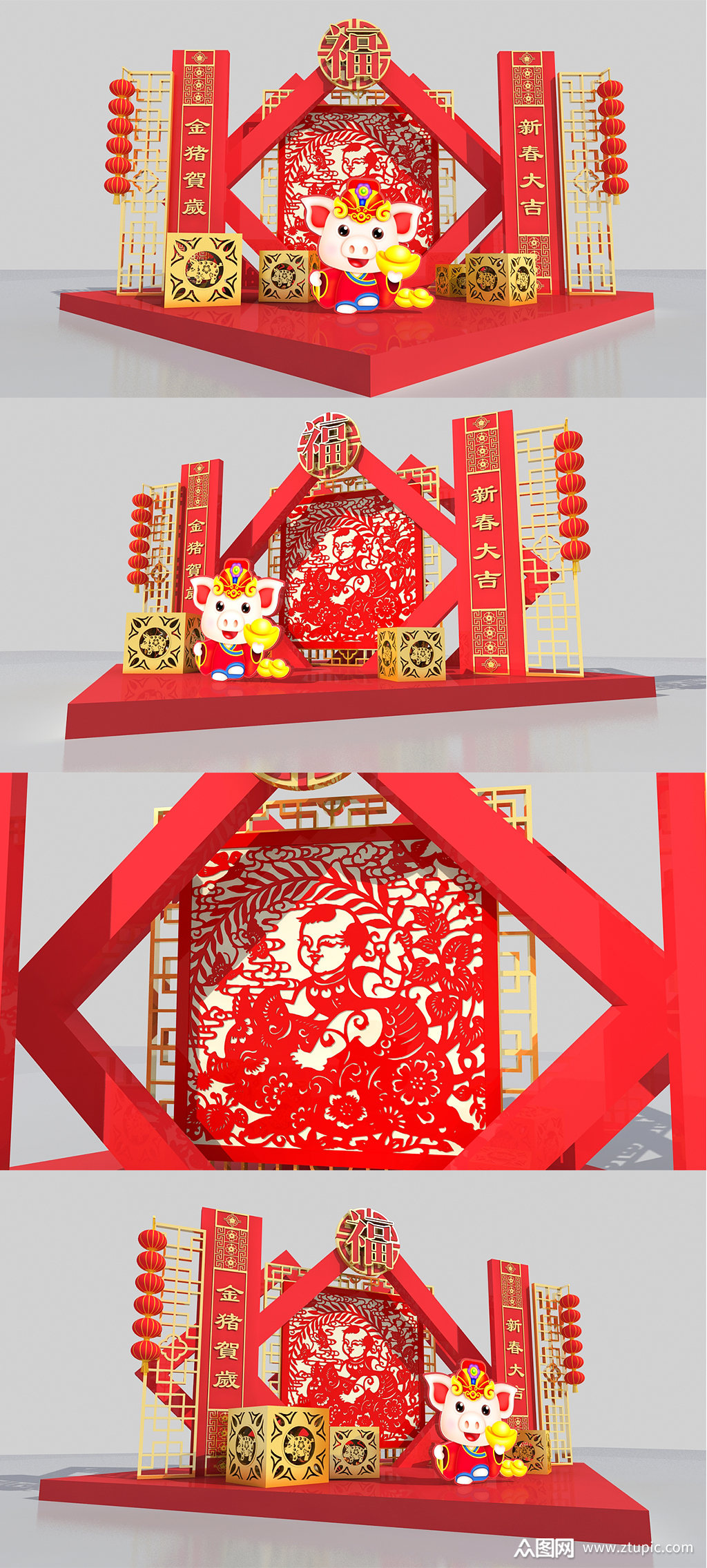 2021牛年新年商场美陈堆头dp点设计