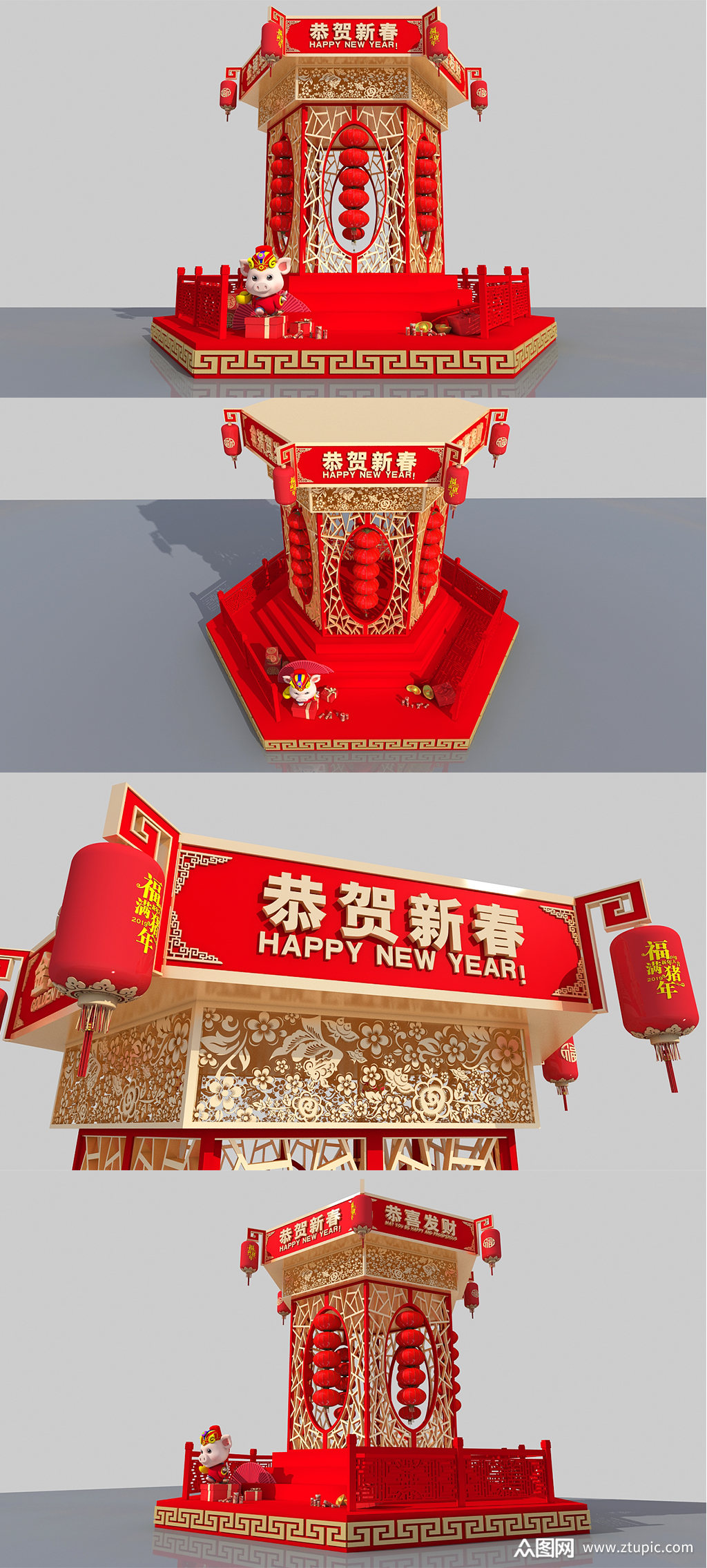 2021牛年新年商场美陈堆头dp点设计