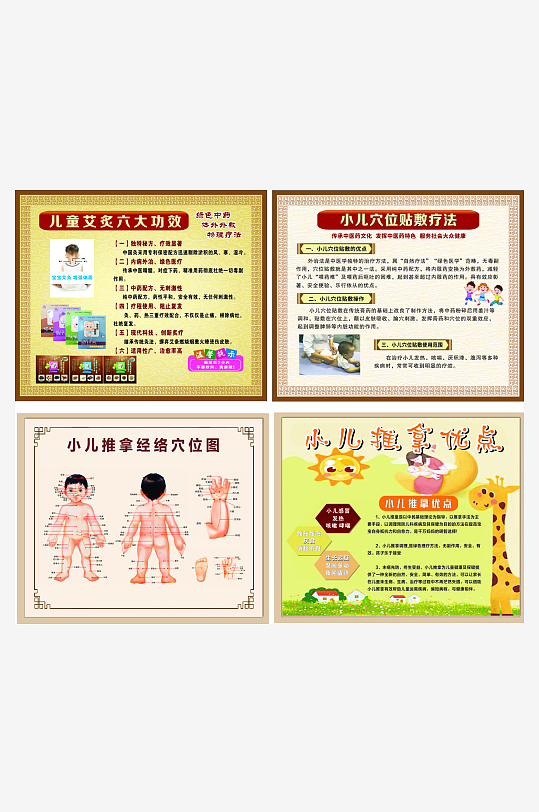小儿推拿和经络穴位图海报