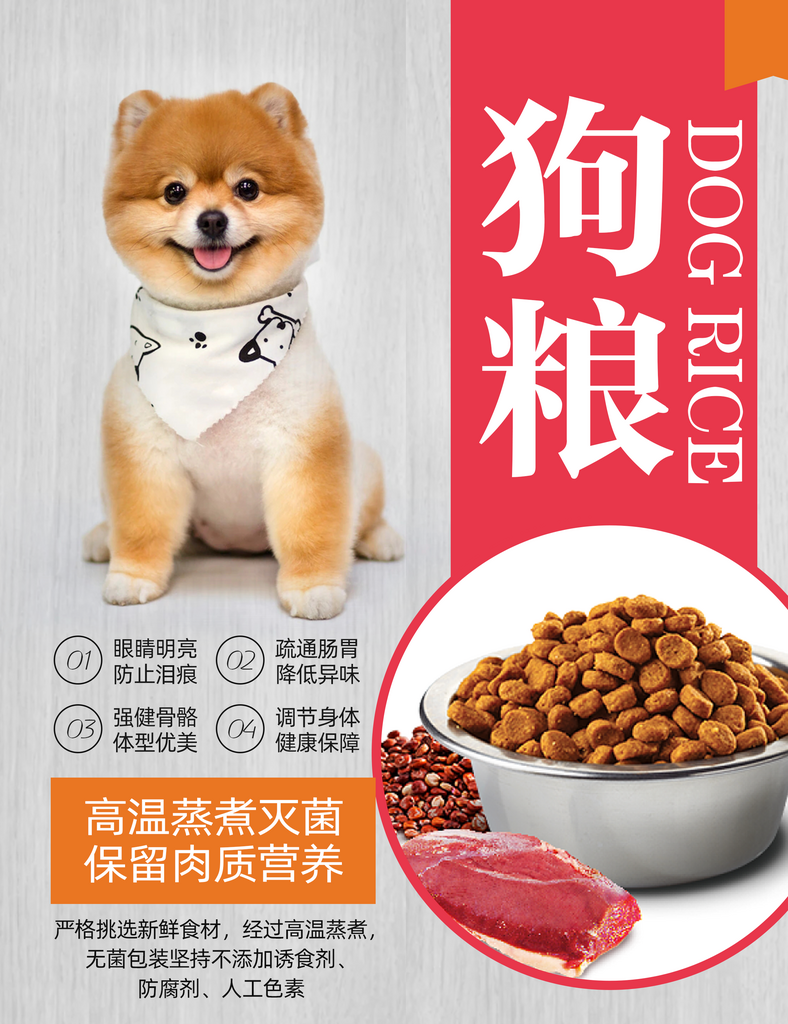 宠物粮食狗粮宣传海报素材