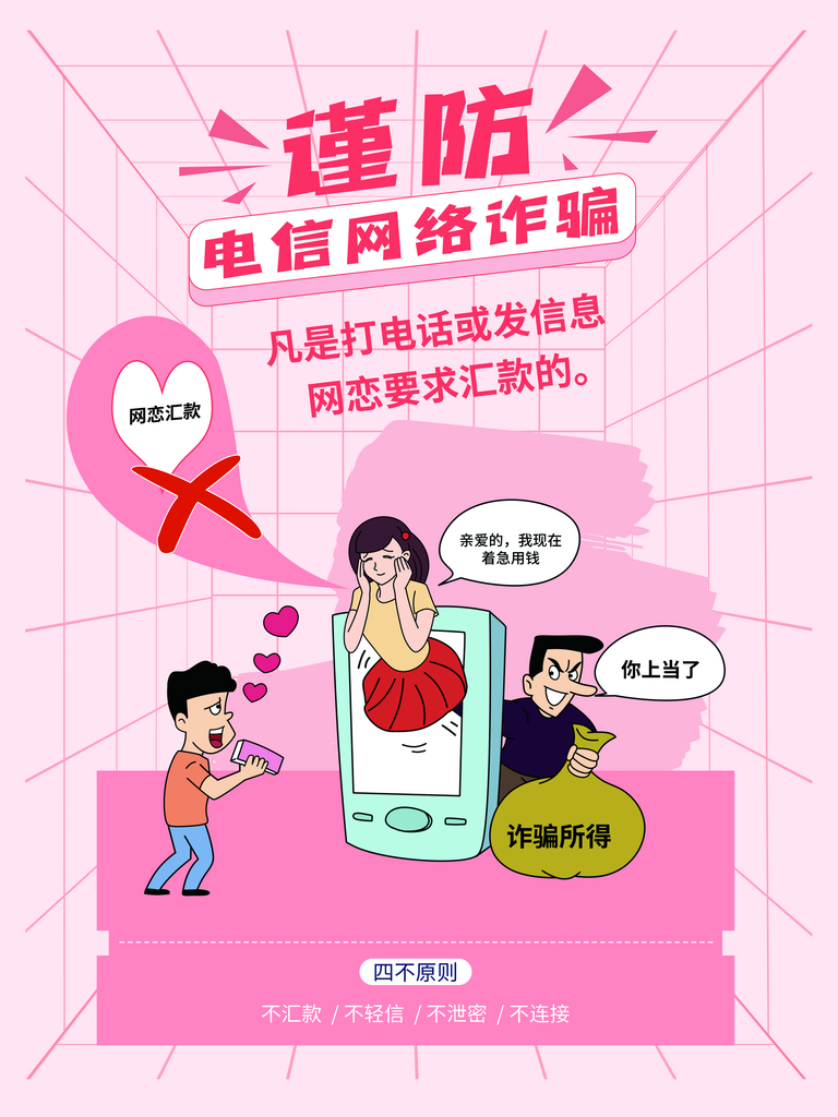 防范电信网络诈骗宣传手机海报素材