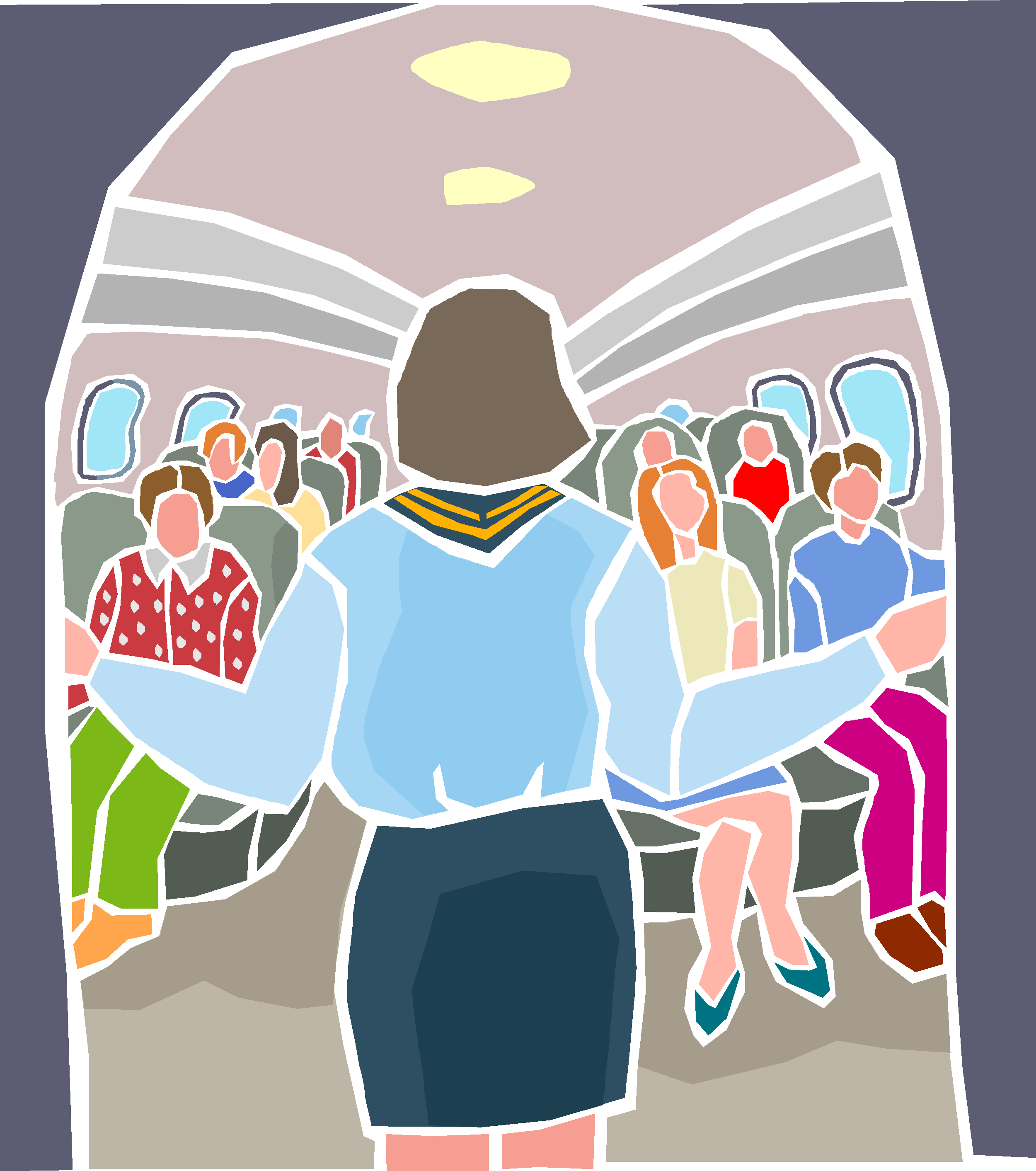 复古航空机舱插画素材