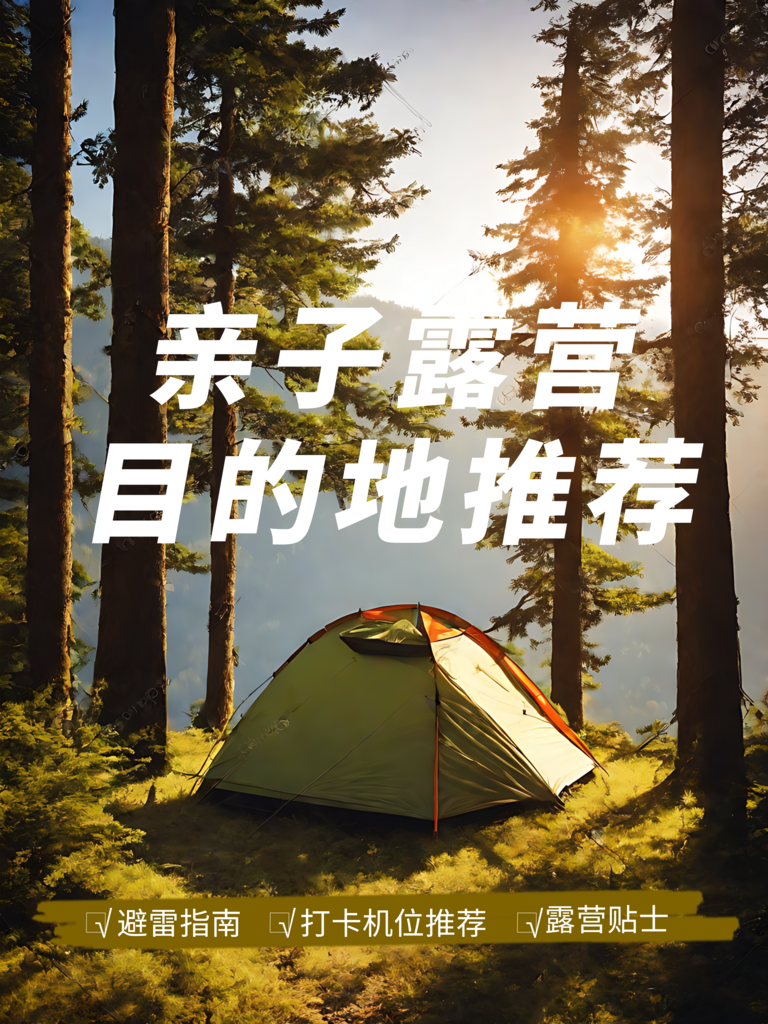 亲子露营地推荐宣传海报素材