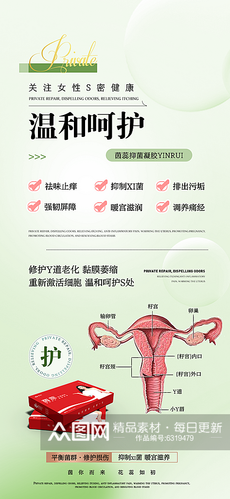 弥散风女性产品海报素材