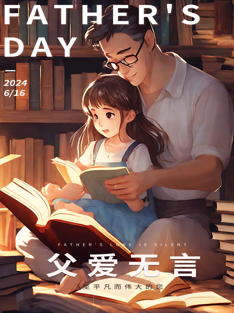 父爱无言父亲节节日海报素材