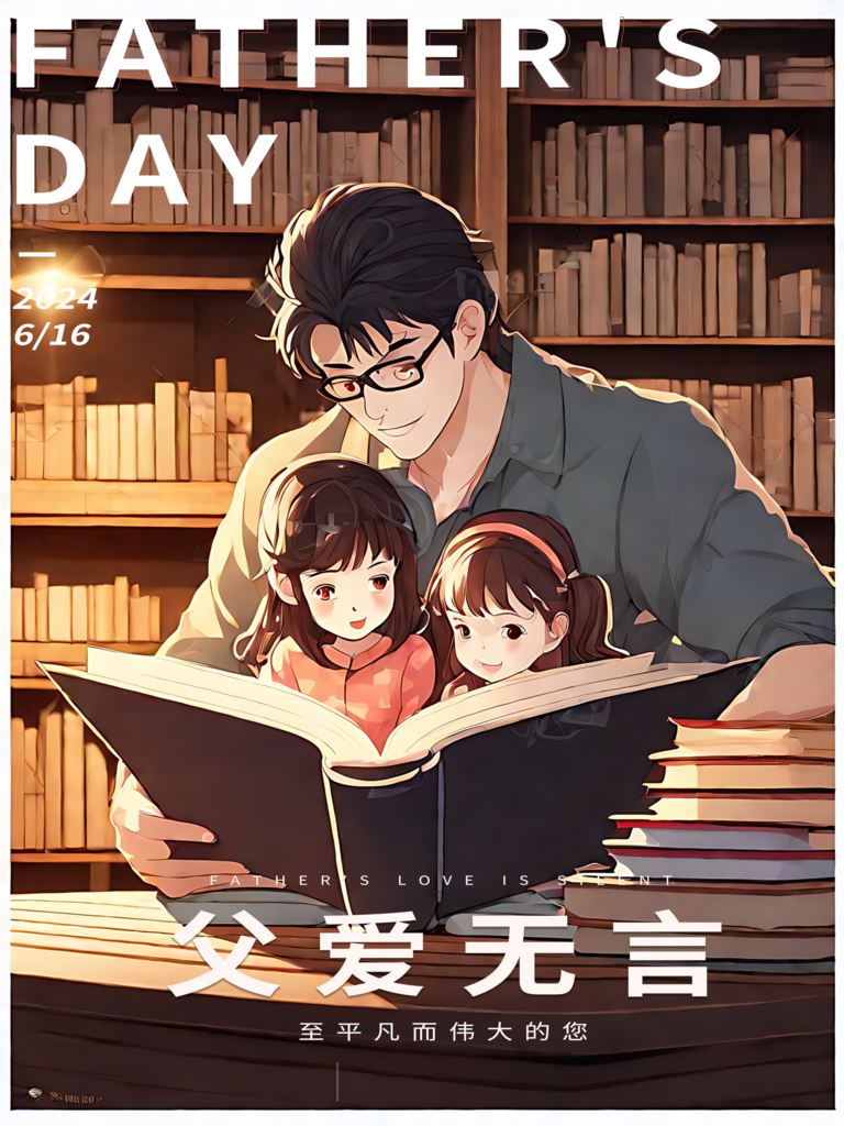 父爱无言父亲节节日海报素材