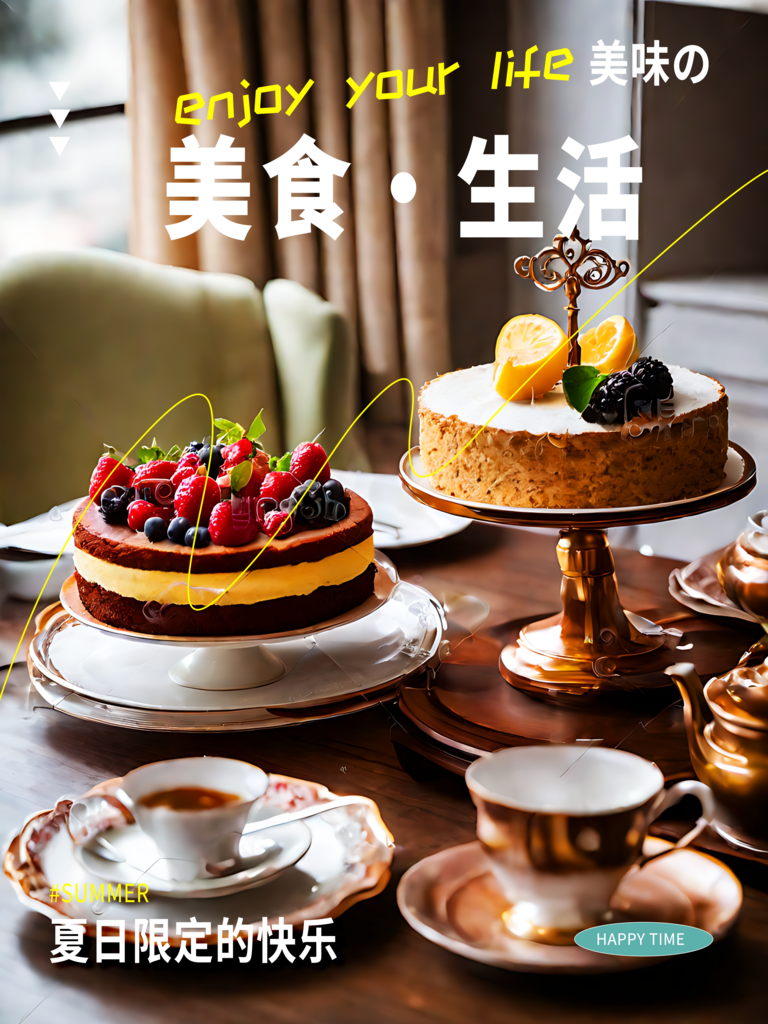 蛋糕下午茶宣传海报素材