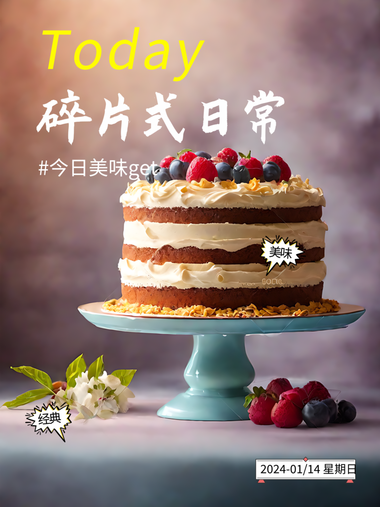 蛋糕甜品碎片式日常美食海报素材