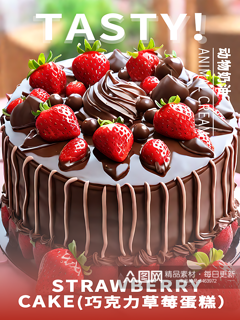 巧克力草莓蛋糕优惠海报素材