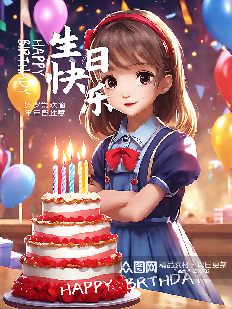 生日快乐祝福海报素材