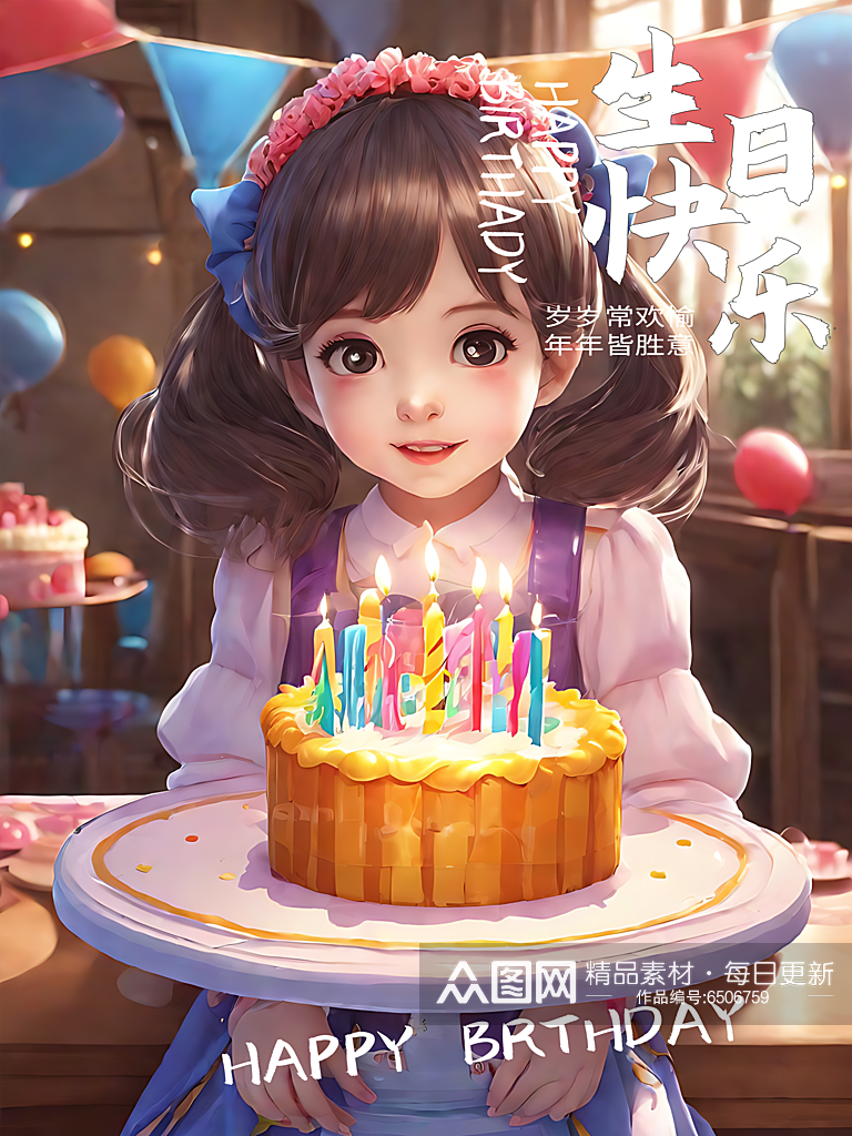 生日快乐祝福海报素材