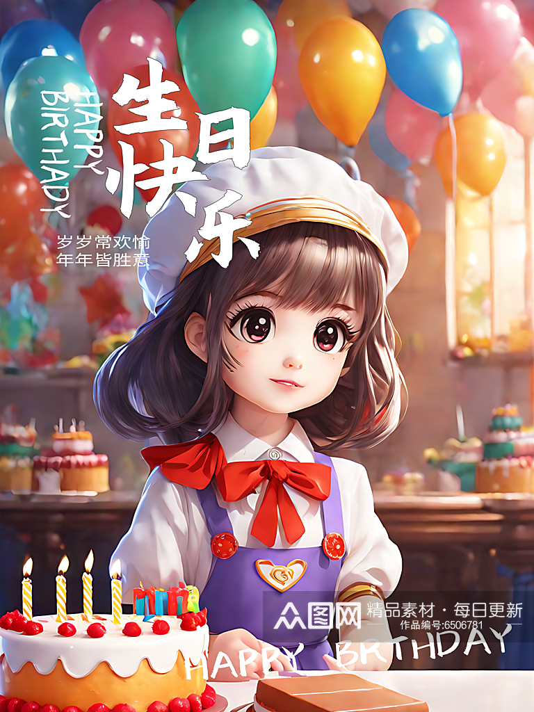 生日快乐祝福海报素材