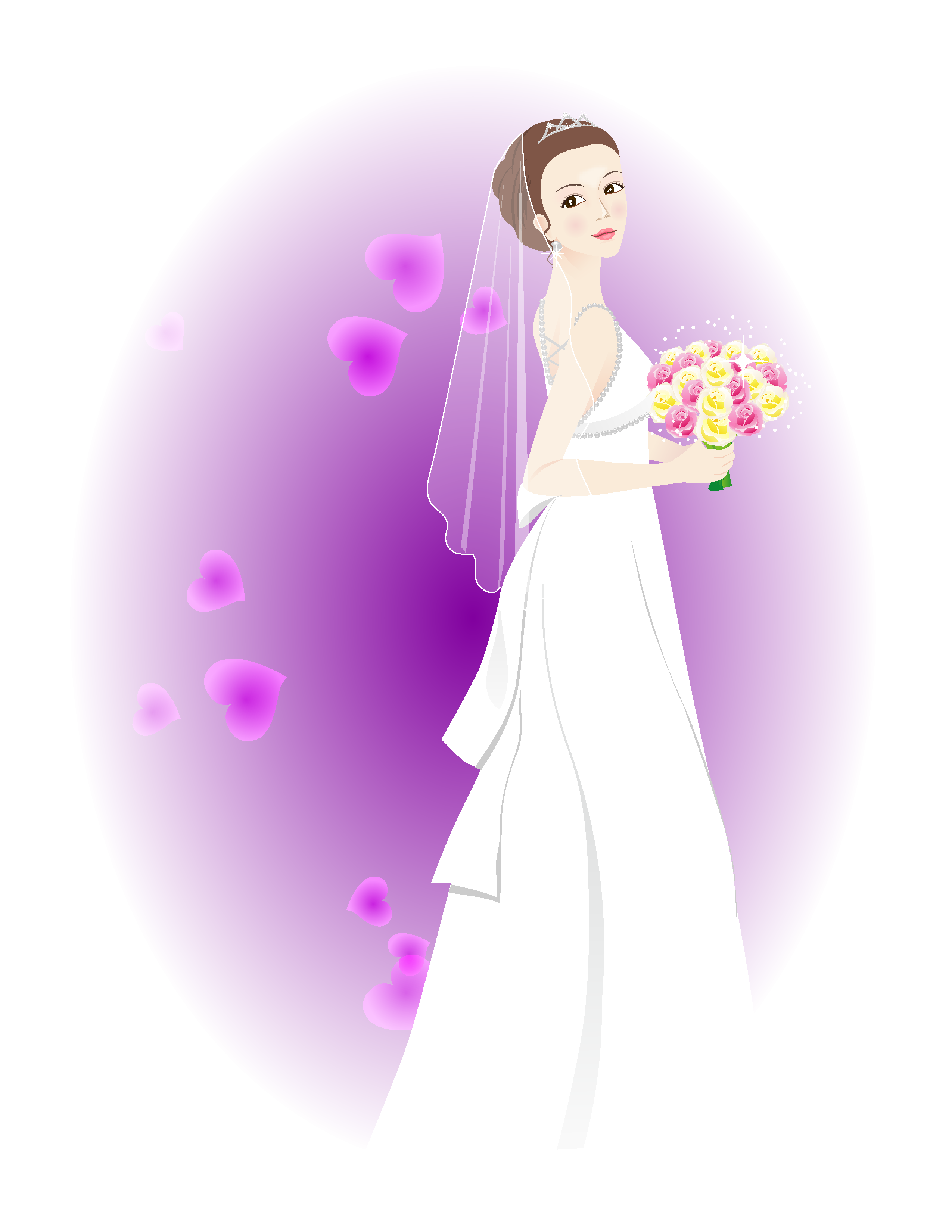 矢量手绘女性插画素材