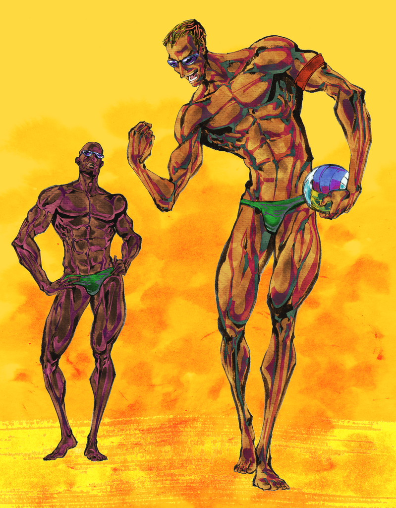 运动员运动健将插画挂画素材