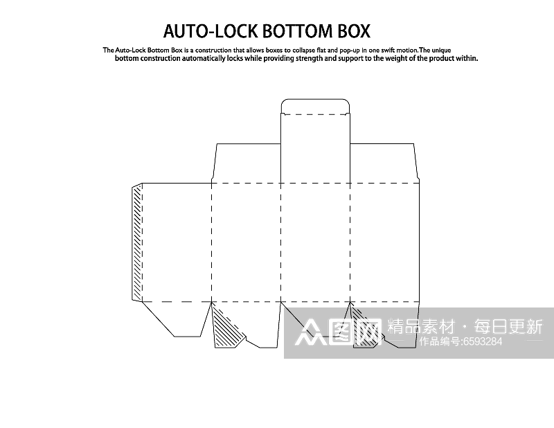 简约白色产品包装盒平面展开图素材