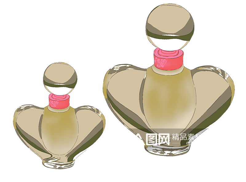 香水瓶子水彩素材素材