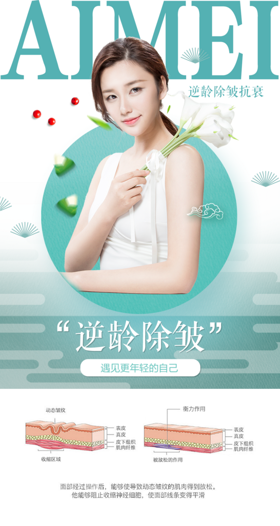蓝色医美整形美容美体塑形宣传海报素材