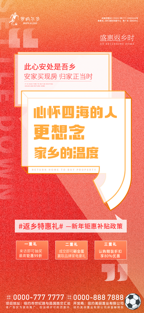文案型返乡置业政策补贴海报素材
