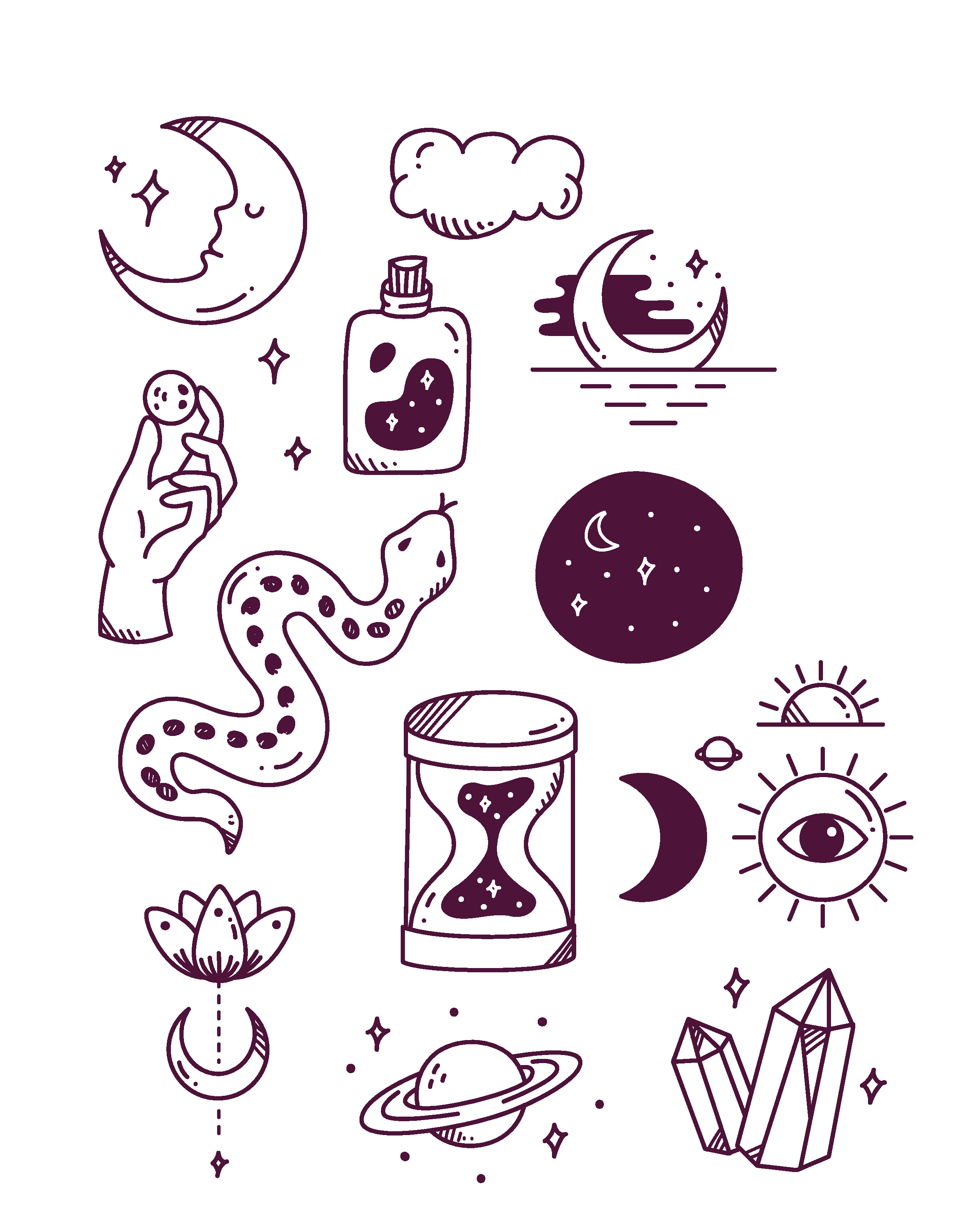 星座占卜矢量元素素材