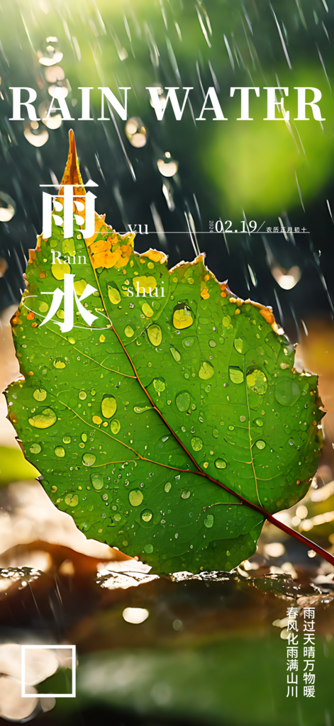 雨水节气摄影图海报素材