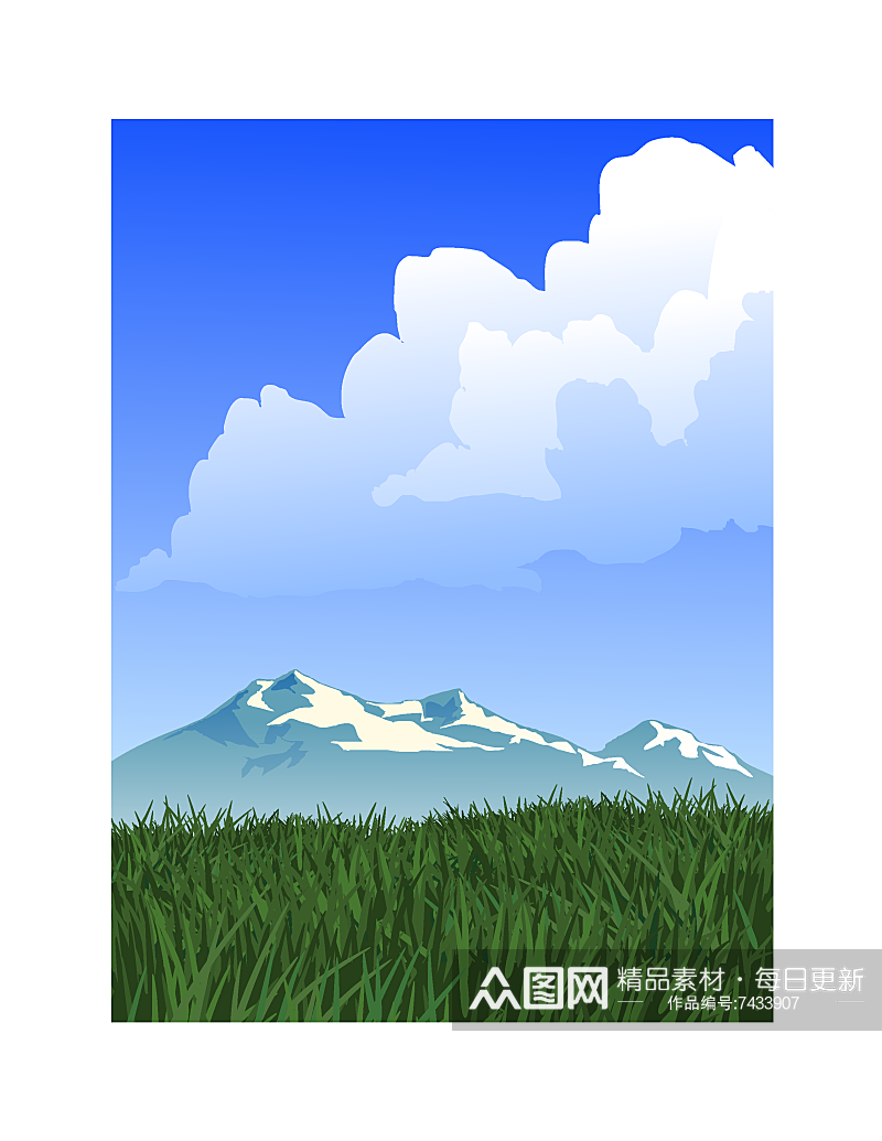 矢量风景画水彩艺术插画素材