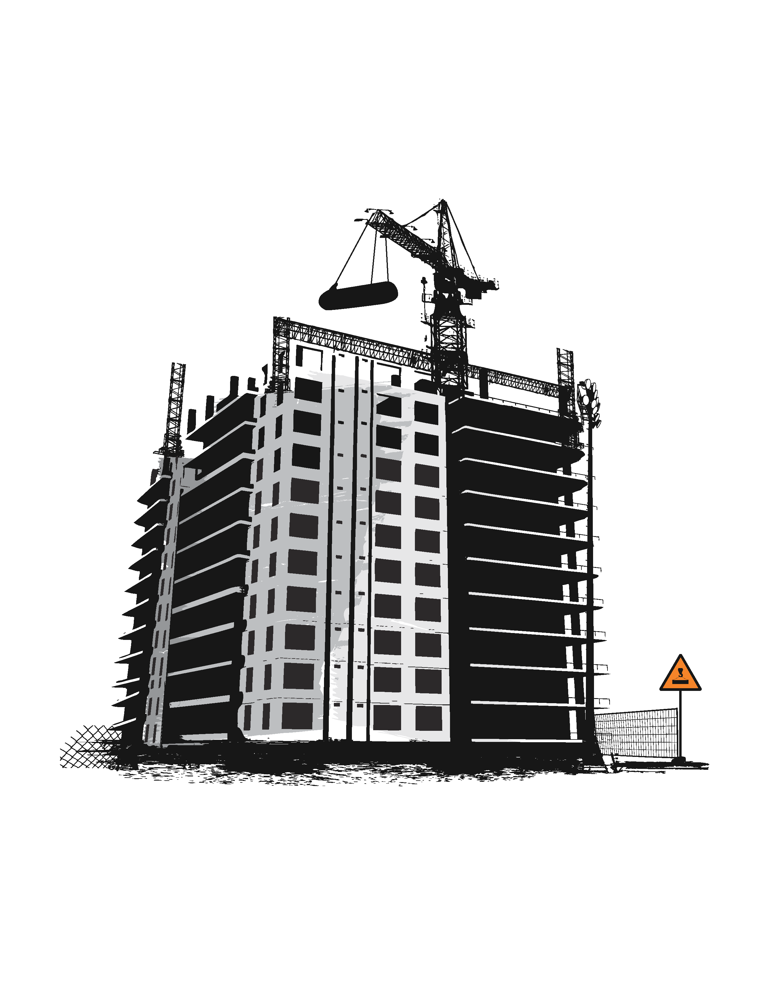 手绘矢量建筑插画素材素材