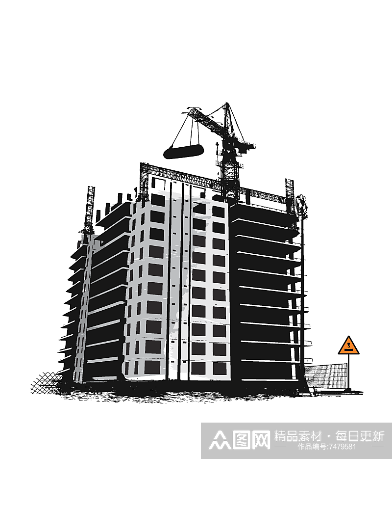 手绘矢量建筑插画素材素材