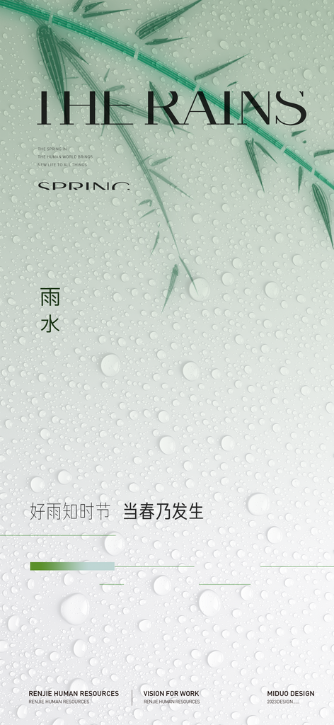 雨水节气海报单图素材