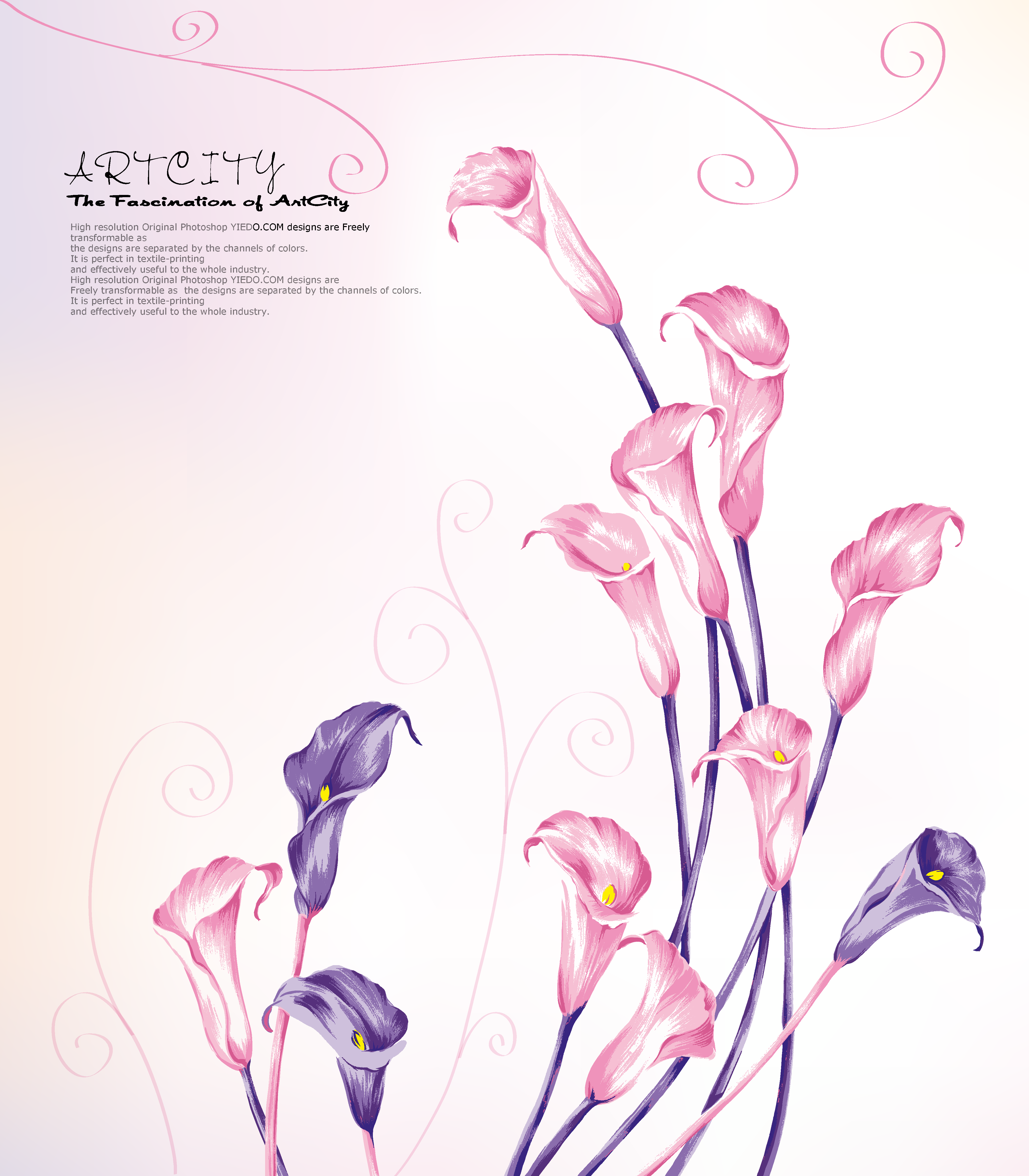 矢量花卉植物花纹素材素材