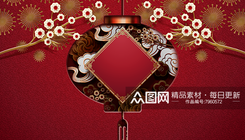 红色喜庆新年宣传展板素材