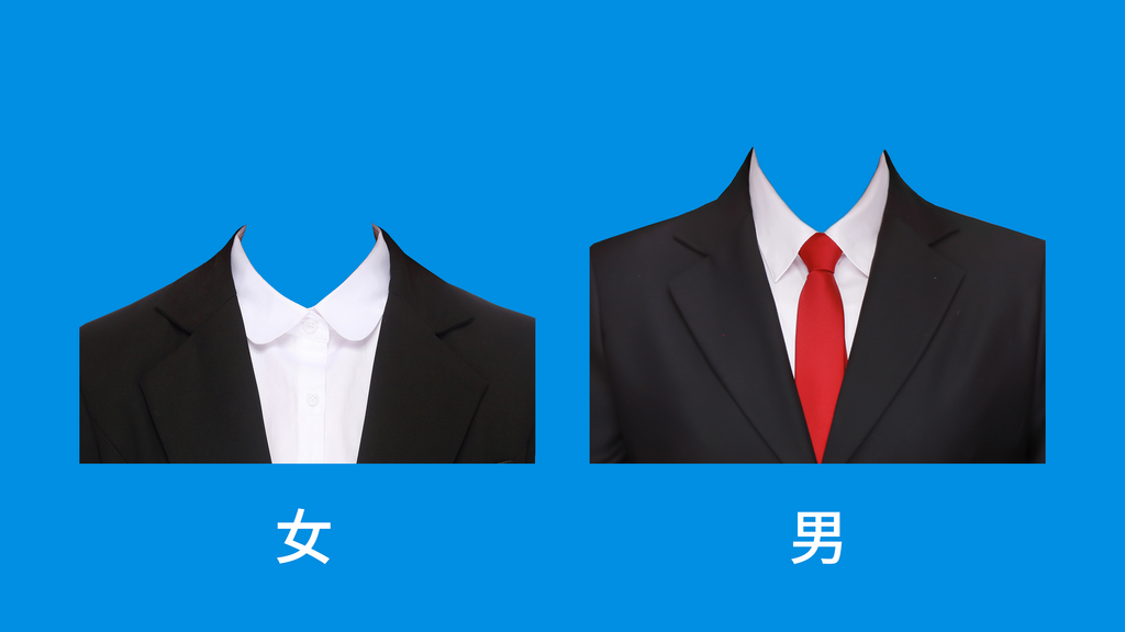 正装证件照男女模板素材