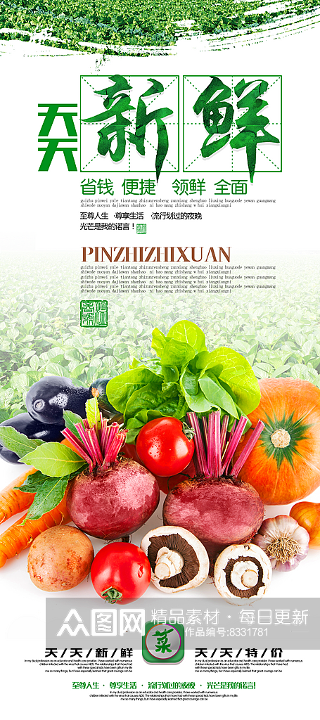 最新原创有机蔬菜宣传海报素材
