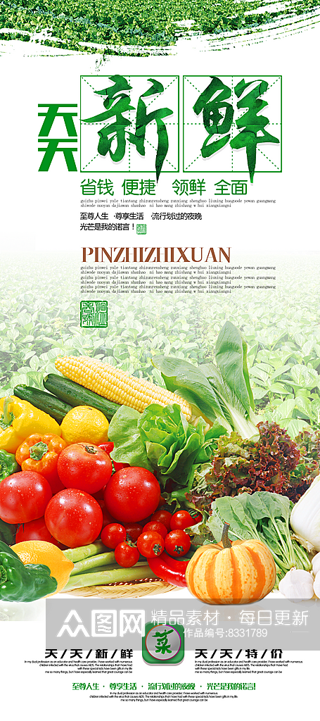 最新原创有机蔬菜宣传海报素材