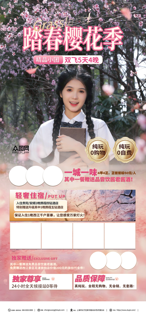 春天春季桃花节赏桃花宣传海报素材