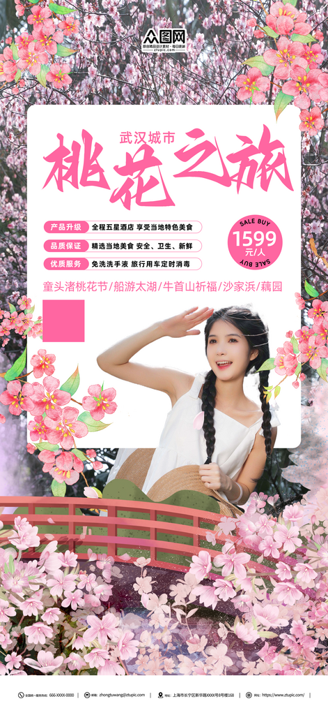 春天春季桃花节赏桃花宣传海报素材