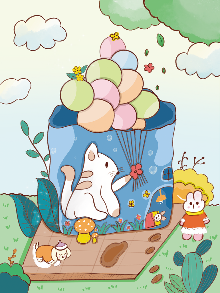 可爱风小兔子插画素材