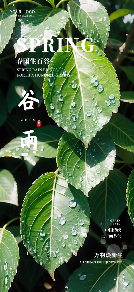 谷雨节气摄影图海报素材