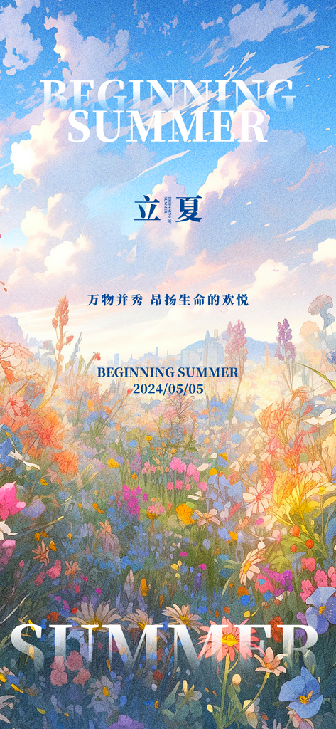立夏插画风创意海报素材