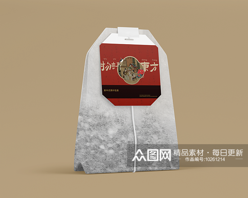 中国风国潮茶叶包样机素材