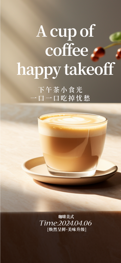 餐饮咖啡拿铁饮品海报素材