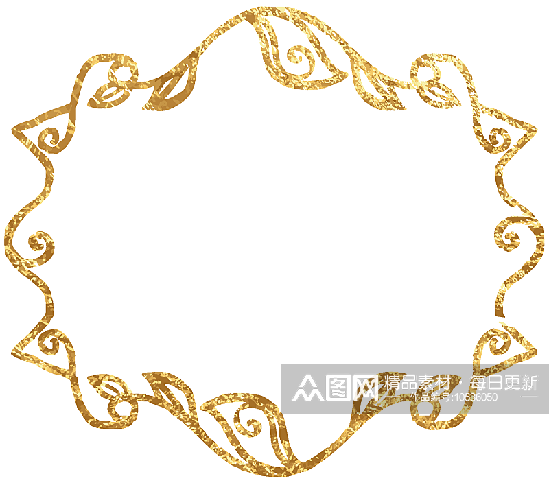 漂亮金色烫金金箔装饰物素材包AI矢量素素材