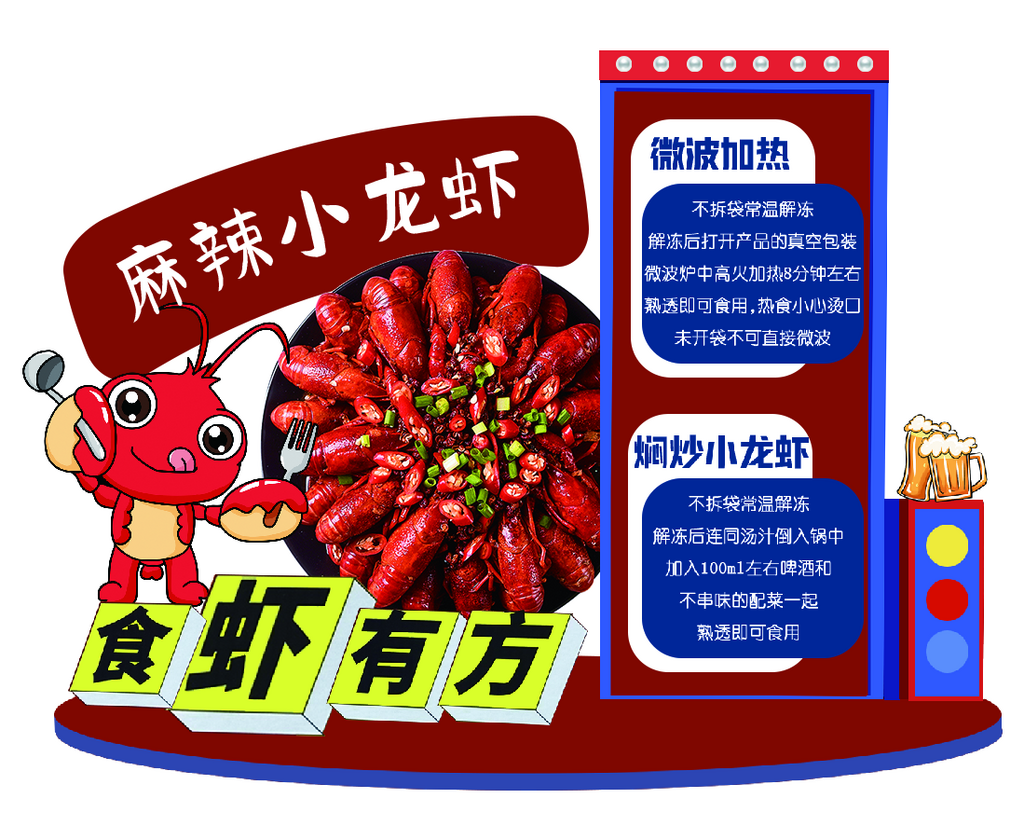 麻辣小龙虾异形展板素材