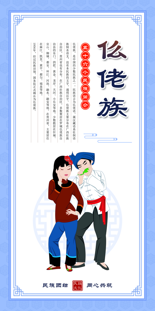 仫佬族土家族民族文化海报素材