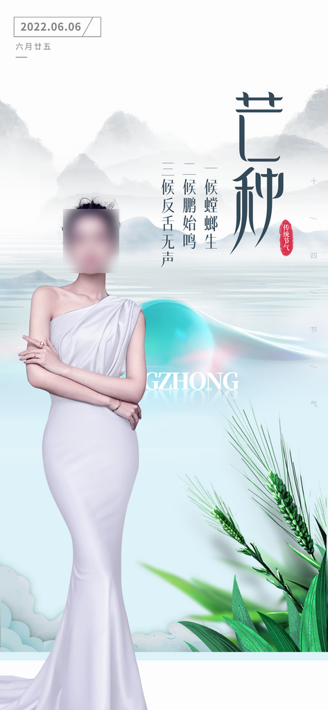 创意医美芒种海报设计素材