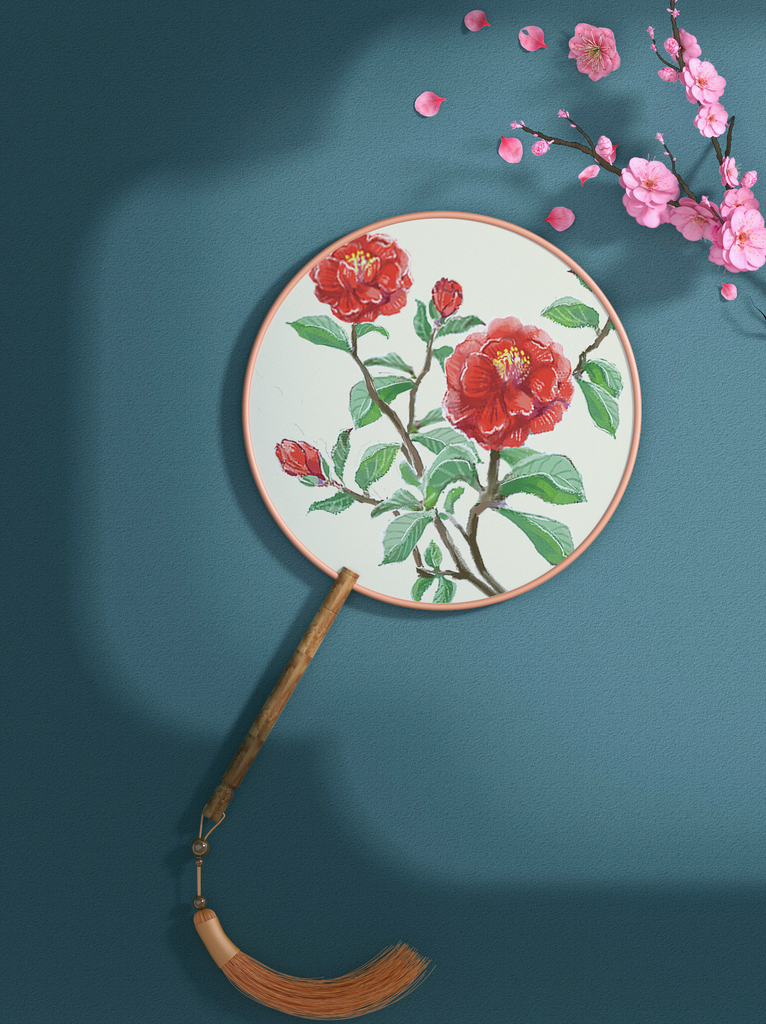 扇子古风扇子团扇样机素材