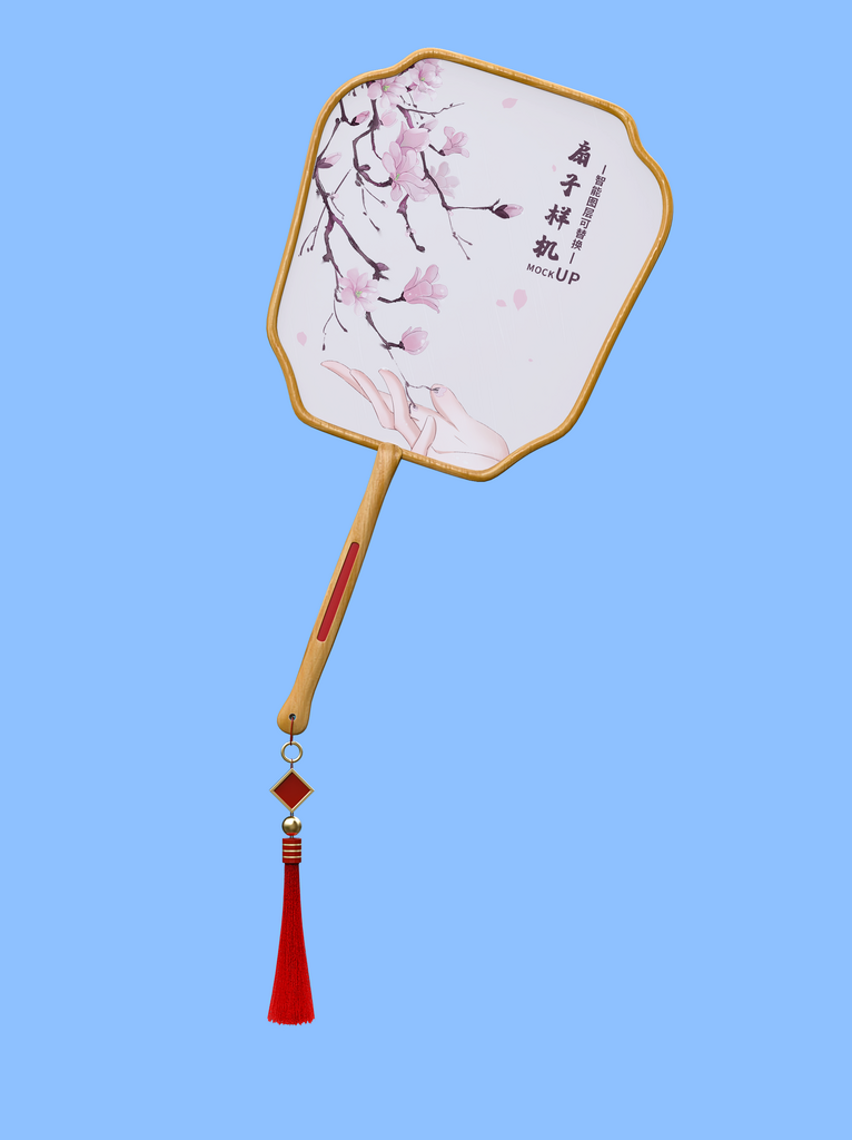 复古扇子古风扇子团扇样机素材