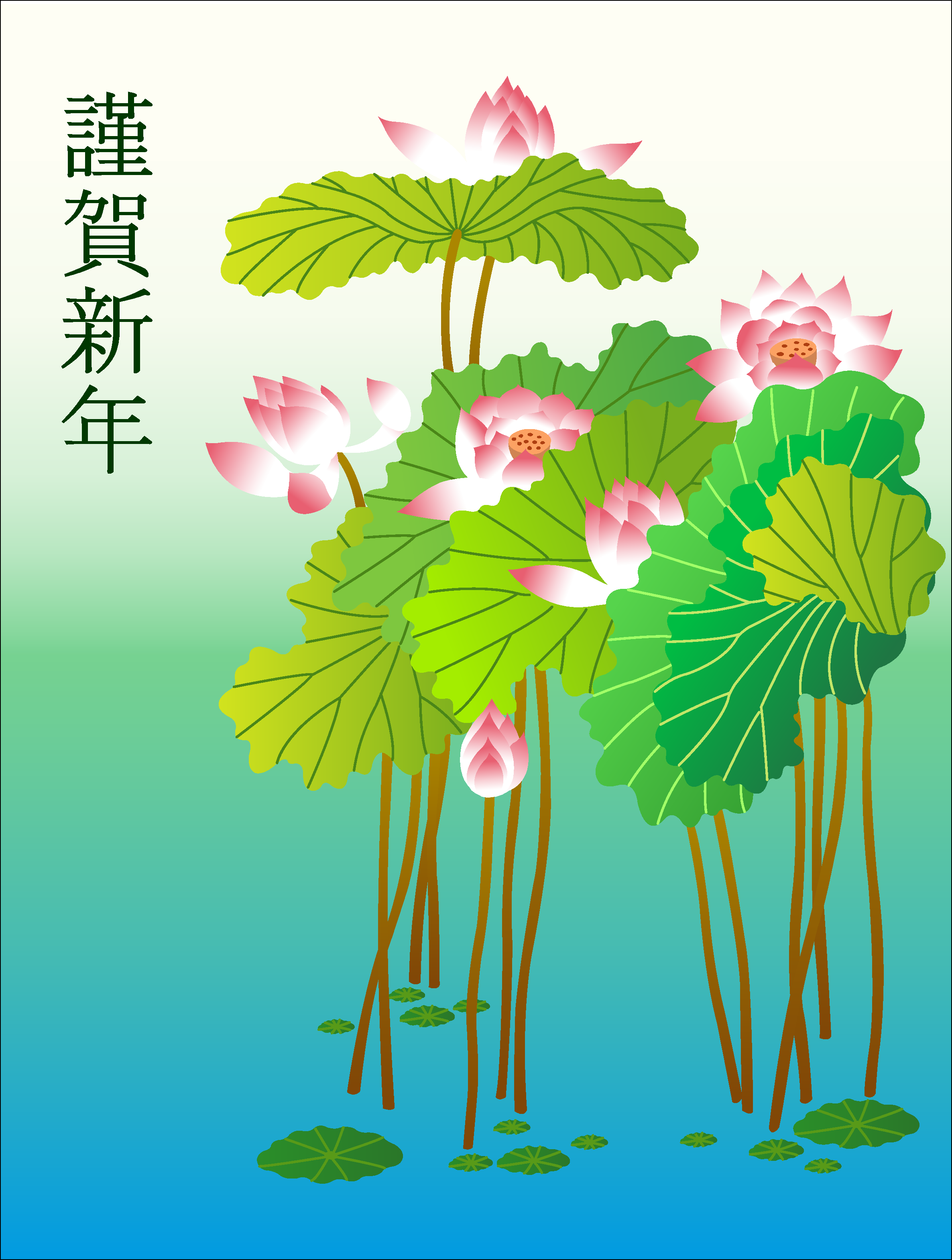 矢量夏天荷花背景素材素材