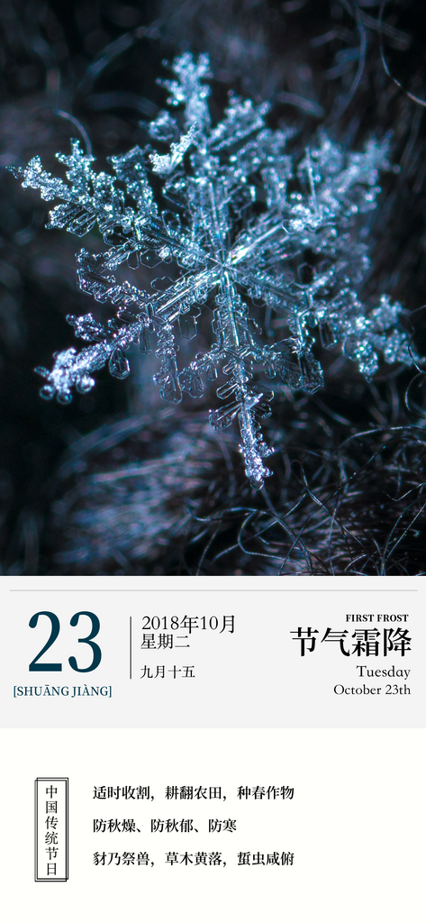二十四节气霜降h5海报UI启动页节日宣传素材