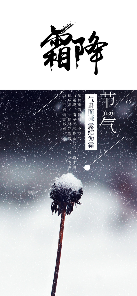 二十四节气霜降h5海报UI启动页节日宣传素材