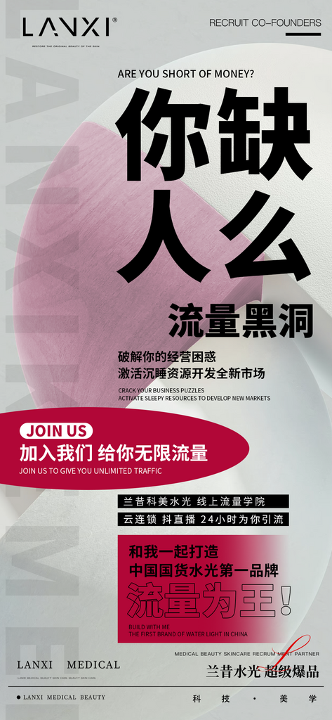 招商流量海报大字报文字排版设计素材